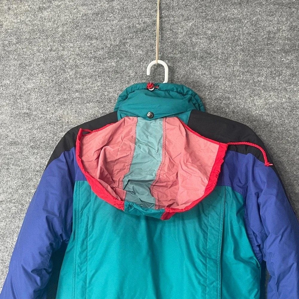 Vintage St Johns Bay Mens Colorblock Ski Jacket Teal Purple‎ 90s Retro Large L